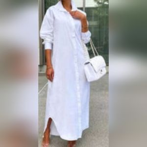 Woman's Classy & Elegant Made Dress, Color:White Size: L & XL